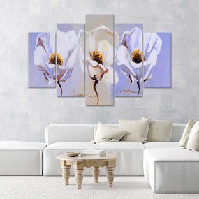 Gario Obraz na plátne Tri kvety - 5 dielny Rozmery: 100 x 70 cm