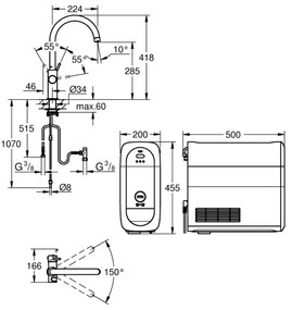 GROHE 31455001 - Drezová batéria BLUE HOME lesklý chróm