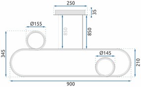 Toolight - LED stropné svietidlo APP808-CP, čierna, OSW-09885