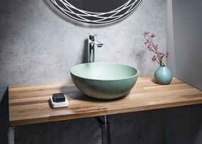 Sapho Sapho, FORMIGO betónové umývadlo na dosku, priemer 39cm, zelená matná, FG323