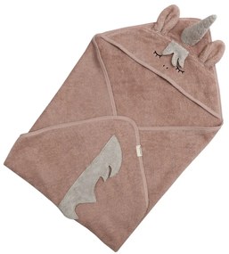 Ružová bavlnená detská osuška s kapucňou 75x75 cm Unicorn – Kindsgut