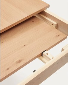 Rozkladací jedálenský stôl s prídavnou doskou v dekore duba 80x120 cm Yain – Kave Home