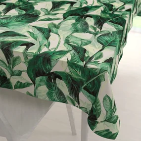 Biante Zamatový obdĺžnikový obrus Tamara TMR-028 Veľké zelené listy 130x180 cm
