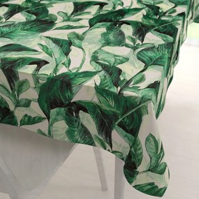 Biante Zamatový obdĺžnikový obrus Tamara TMR-028 Veľké zelené listy 130x220 cm