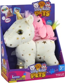 LEAN Toys Jednorožec Plyšová uspávanka Uspávanka biela s hviezdami