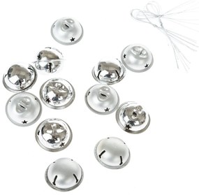 Sada vianočných ozdôb Jingle bells 12 ks, strieborná