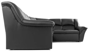 Kožená rohová sedacia súprava DUBAJ LUX XL, tm. modrá (K-58)