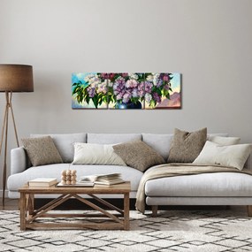 Obraz - Kytica orgovánu (s hodinami) (90x30 cm)