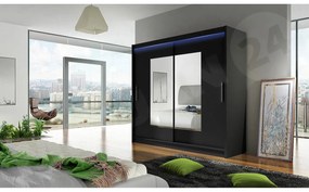 Skriňa London VII, Farby: biela, Osvetlenie: osvetlenie LED RGB - farebné