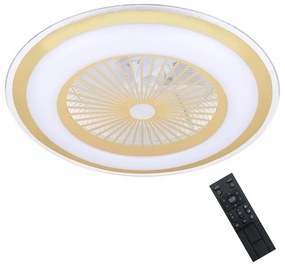 Milagro LED Stmievateľné stropné svietidlo s ventilátorom ZONDA LED/48W/230V zlatá + DO MI1978