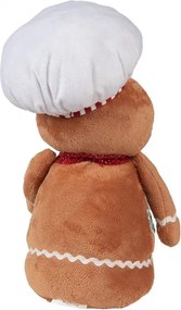 Hnedá vianočná plyšová dekorácia Perníček Gingerbread - 19*14*35 cm