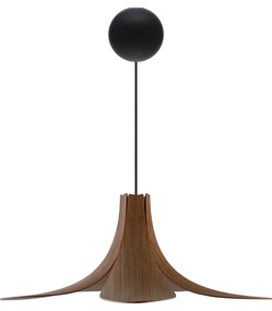 JAZZ | dizajnové drevené svietidlo Farba: Tmavý dub, Sada: Tienidlo + Cannonball čierny