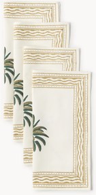 Súprava ručne tlačených obrúskov Palm Tree, 4 ks