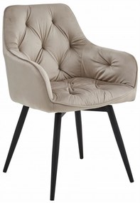 Otočné jedálenské kreslo JORK360 VELVET, béžové