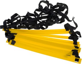 KIK Koordinačný gymnastický rebrík 6 m, 12 priečok, čierno-žltý s puzdrom