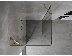 Mexen, Mexen Mist Duo výklopný sprchový kút 90 x 90 cm, transparentný, zlatý - 8A4-090-090-50-00