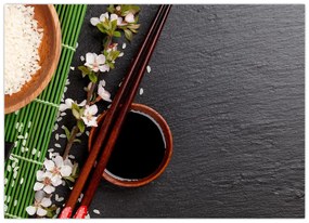 Sklenený obraz - Sushi (70x50 cm)