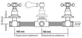 Sapho Sapho, ANTEA podomietková sprchová batéria, 2 výstupy, chróm/zlatá lesklá, SET305-102