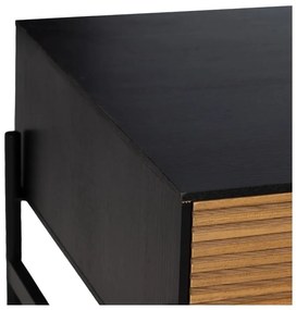 Konferenčný stolík v dekore jaseňa v čiernej a prírodnej farbe 60x124 cm Orleans – Ixia