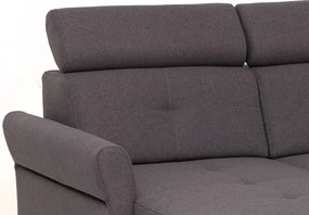 Rohová sedacia súprava Harris, tmavo šedá tkanina, ľavý roh