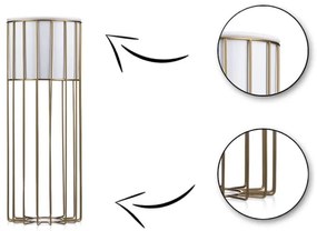 Kovový kvetináč LOFT 55x20 cm zlatá/biela