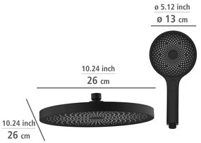 Čierny sprchový set z nerezovej ocele 120 cm Soft Water - Wenko