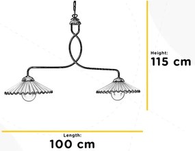 ONLI - Luster na reťazi ROSINA 2xE27/22W/230V bronzová