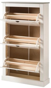 Biela výklopná skrinka na topánky z borovicového dreva Toby – Støraa