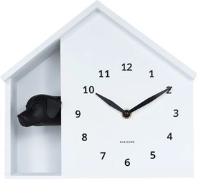 Nástenné hodiny Peeking Doggy Karlsson KA6097WH, 25cm