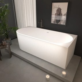 Erga Marina, rohová voľne stojaca vaňa 140x70 cm + odtoková zátka, pravá, biela lesklá, ERG-MARINA-140070R-WH-WH