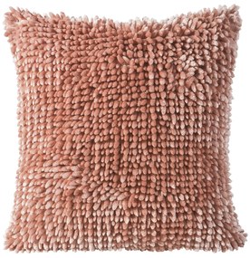 CHLPATÁ DEKORAČNÁ OBLIEČKA NA VANKÚŠ PILAR 45X45 CM KORALOVÁ