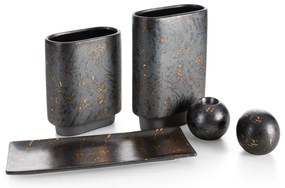 Dekoratívny podnos ARIELA1 grafitový / zlatý