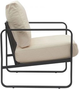 Design-Shop Kreslo Manea - koženka / kov - Krémová