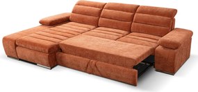 Rohová sedačka Kornelia, terakota štruktúrovaná tkanina, ľavý roh