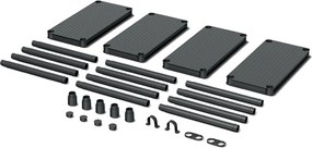 Prosperplast Regál do dielne STACKARO SOLID SMALL, 58x28x131,5cm, čierna