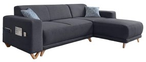 Antracitová rozkladacia/s úložným priestorom rohová pohovka Classy Sophie – Miuform