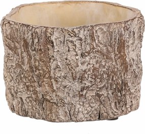 Obal na kvety imitácia drevenej kôry, 16 x 16 x 10 cm, betón, 16 cm