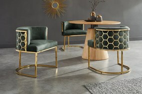 Zamatová jedálenská stolička Golden Hive zelená