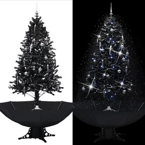 Snežiaci vianočný stromček s dáždnikovým podstavcom čierny 190 cm PVC 289934