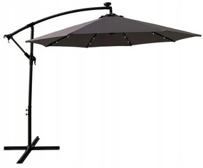 Dekorstudio Záhradný slnečník s LED osvetlením  - 270 cm - tmavo sivý