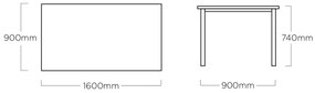 Cubic záhradný jedálenský stôl 160x90 antracitový