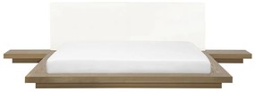 Drevená japonská posteľ svetlohnedá 180x200 cm ZEN Beliani