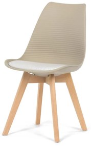 Židle jídelní, cappuccino plast, CT-X7055 WT