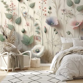 Tapeta pastelové lúčne kvety