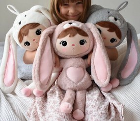 Bábika králík ružový s menom Michaelka 50 cm