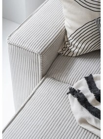 Biela menčestrová rozkladacia rohová pohovka (pravý roh/do tvaru "U") Brave Dave – Miuform