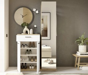 Predsieňová stena Malaga, dub evoke/biela