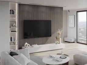 Mexen Lam-F, akustické stenové lamely 275 × 30 cm, plstený podklad 8 mm, technická dyha, dub striebristý, S105-275307-3015-007