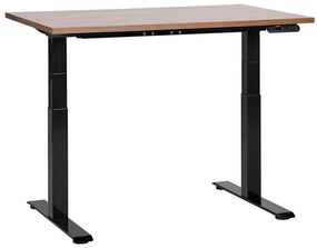 Elektricky nastaviteľný písací stôl 120 x 72 cm tmavé drevo/čierna DESTINES Beliani