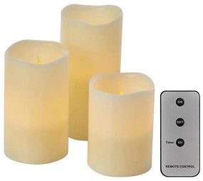 SADA 3x LED Vianočná dekorácia  3xLED/3x3AAA + diaľkový ovládadač